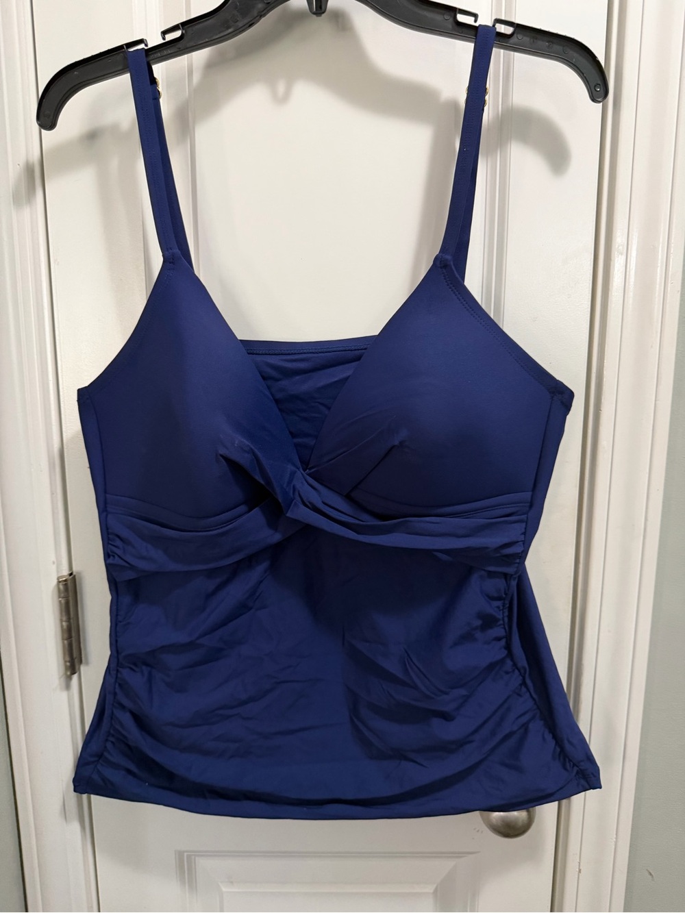 Blue Twist-Front Women’s Tankini Top
